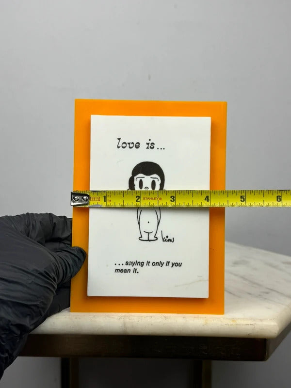 Vintage 1970 Kim Casali Love Is” Orange Wall Table Plaque