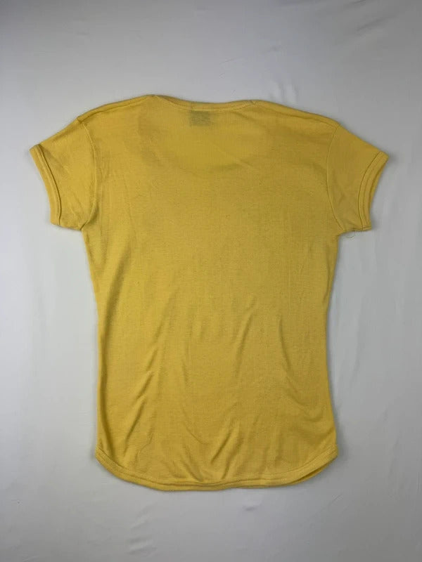 Vintage 1990s Queen Band T-Shirt Yellow Freddie Mercury Crest Graphic Size L