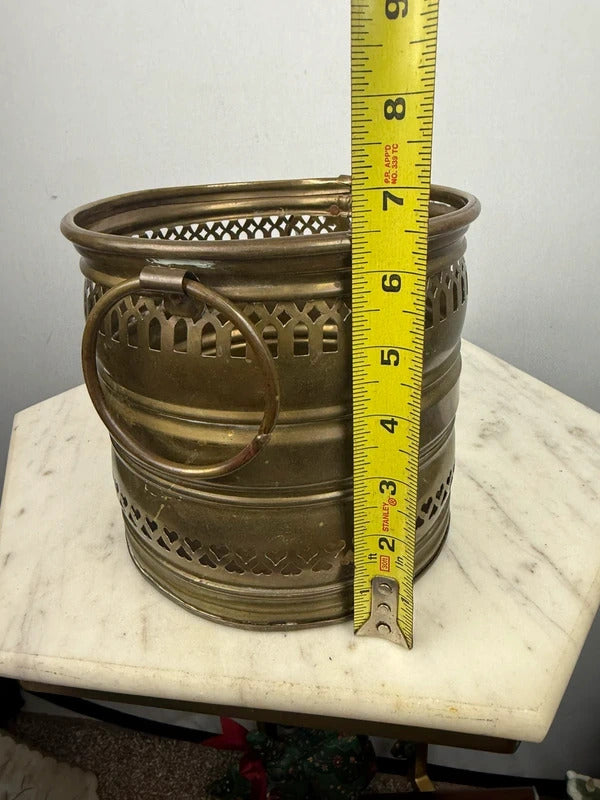 vintage brass pot with handles