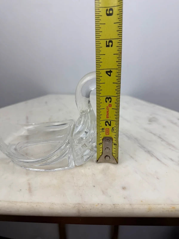 Vintage Clear Swan lucite Trinket Dish