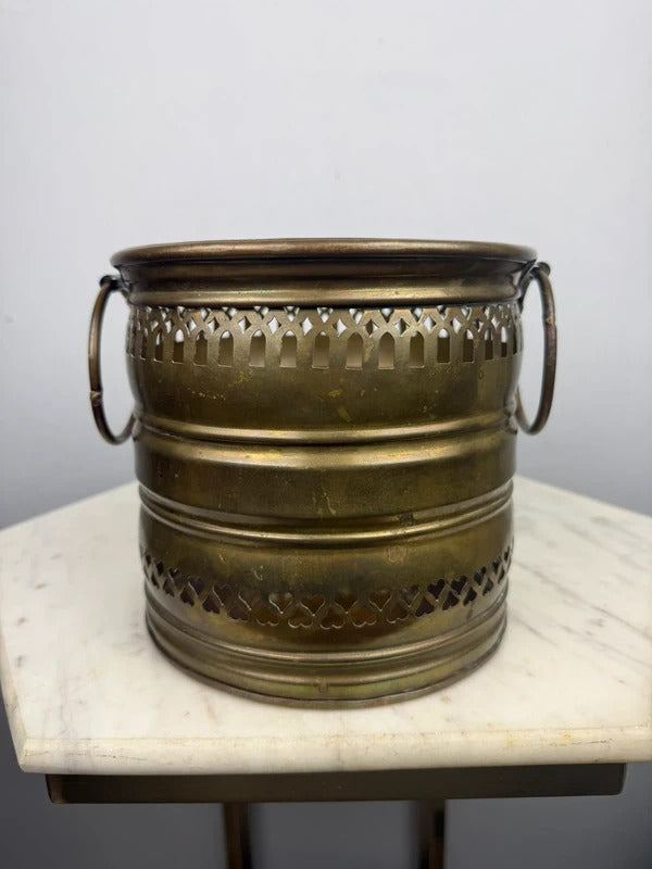 vintage brass pot with handles