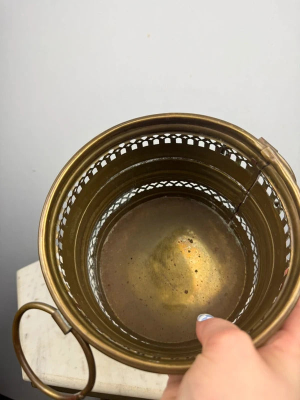 vintage brass pot with handles