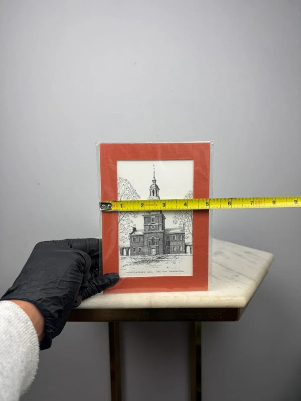 Vintage Philadelphia Landmark Prints Independence Hall Betsy Ross House Set of 2
