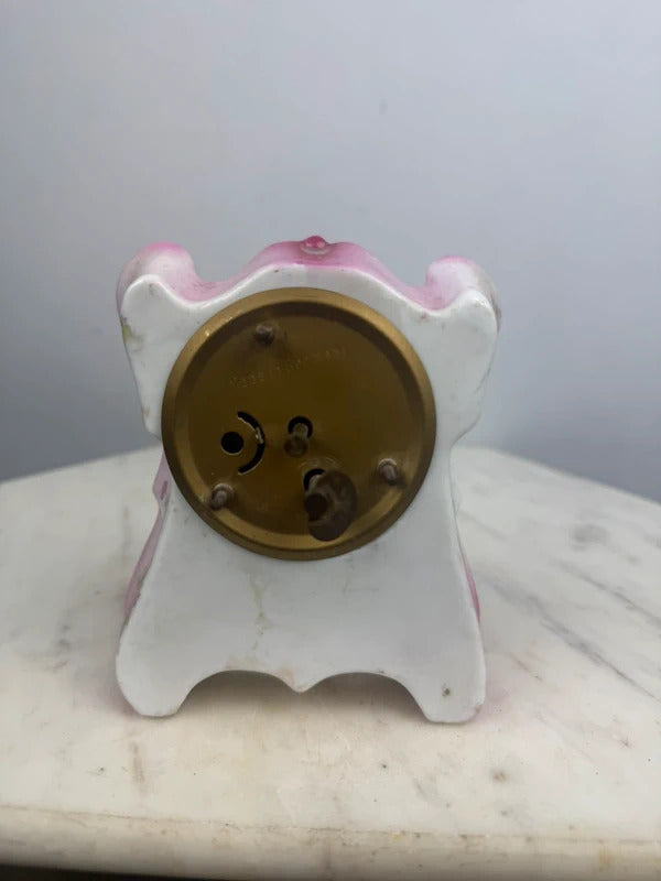 Vintage Mercedes pink Porcelain Mantel Clock - Made in Germany