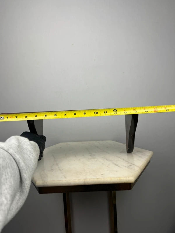 Vintage Dark Wood Wall Shelf Rustic Scalloped Edge Display Shelf