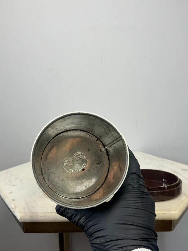 Vintage 1970s Kitchen Canister Vegetable Mushroom Art Brown Lid Retro Decor
