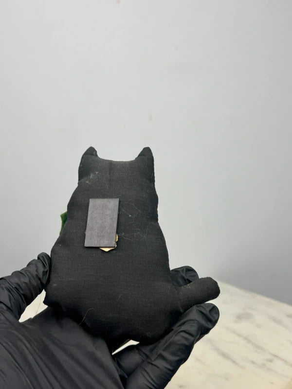 Vintage Black Cat Fabric Magnet Halloween Fall Decor