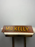 Vintage Hand Painted Wooden “Mr. Kelly” Desk Name Plate Sign