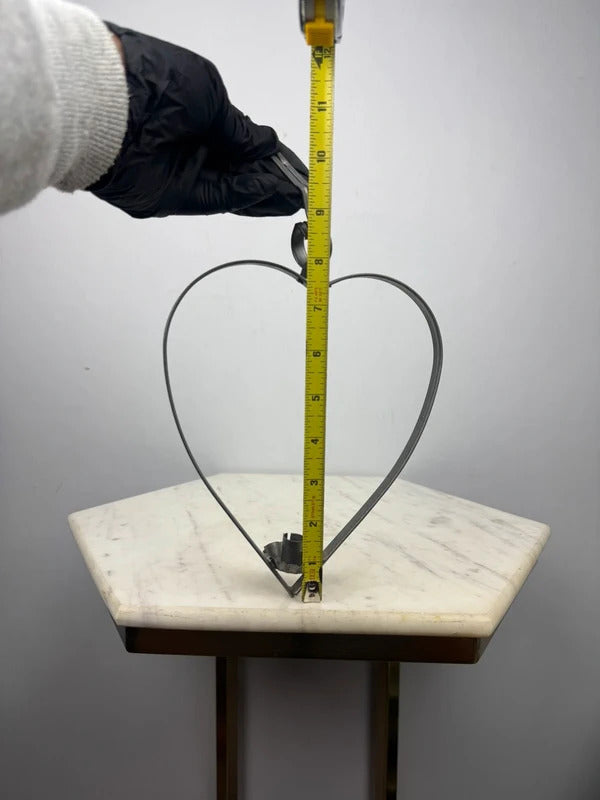 Vintage Metal Heart Shaped Candle Holders Set of 2 Folk Art Wire