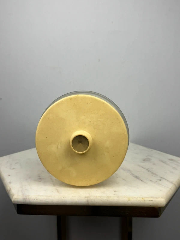 Vintage Glass Cookie Jar Yellow Lid Retro Kitchen Canister