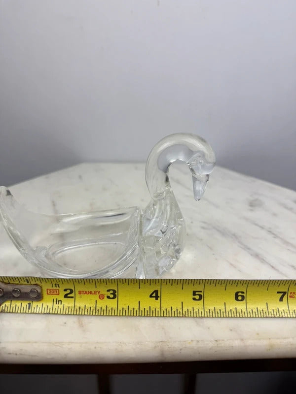 Vintage Clear Swan lucite Trinket Dish