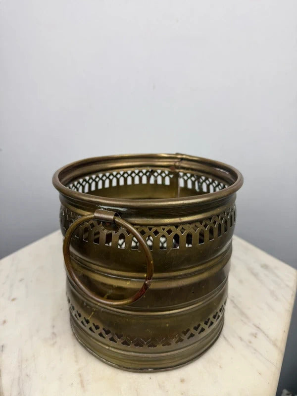 vintage brass pot with handles