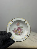 Vintage Schumann Arzberg Germany Porcelain Floral Ashtray Gold Trim