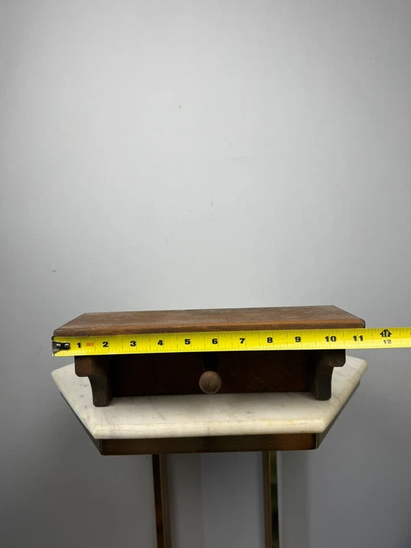 Vintage Wooden Wall Shelf with Peg Hook Rustic Farmhouse Entryway Decor