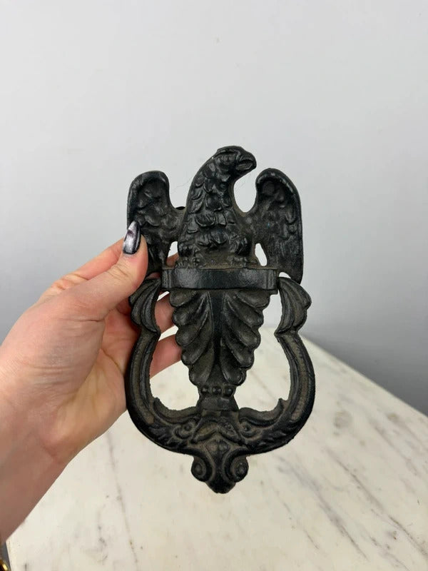 Vintage Cast Iron Eagle Door Knocker American Federal Colonial Style